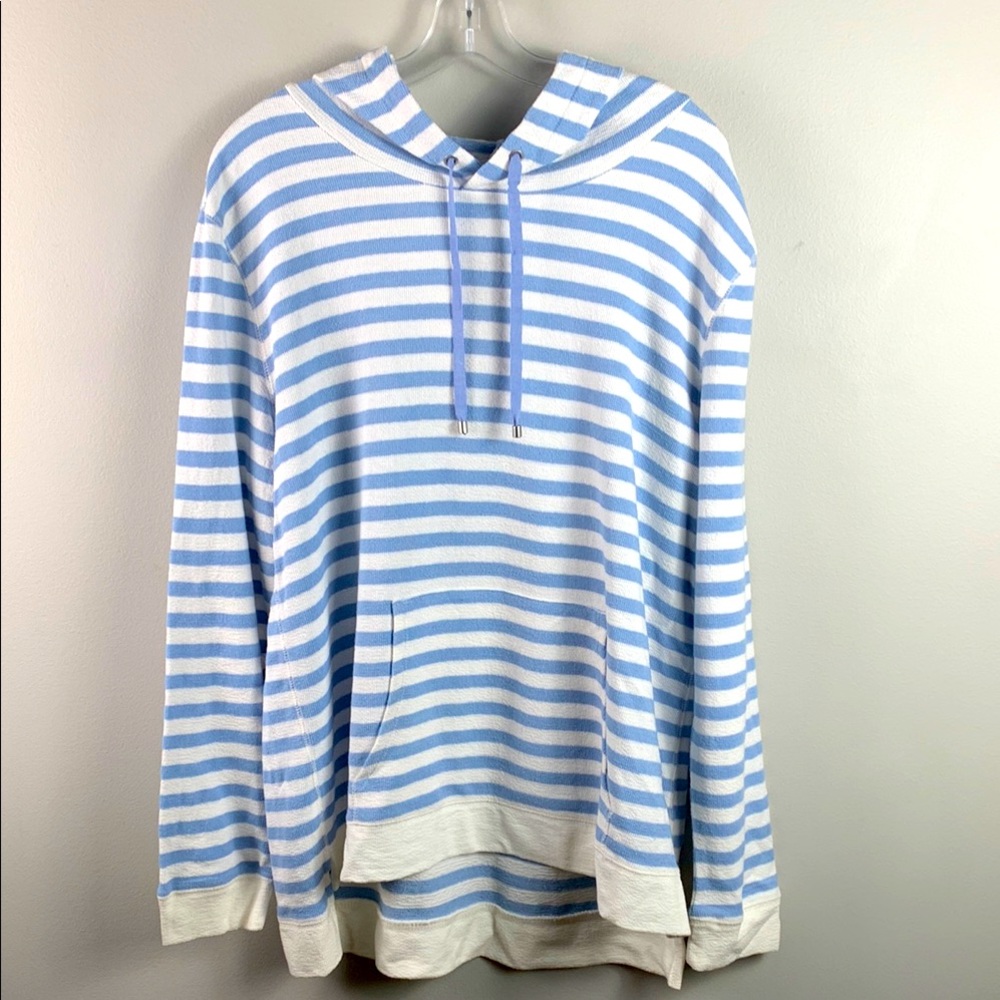 Jones New York French Terry Relaxed Fit Striped Hoodie NEW! - Picture 2 of 8